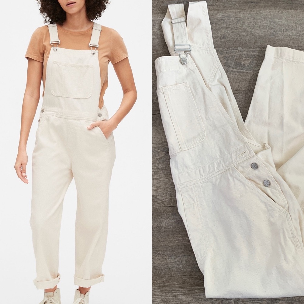 GAP Wide Leg Cream Exru Overalls